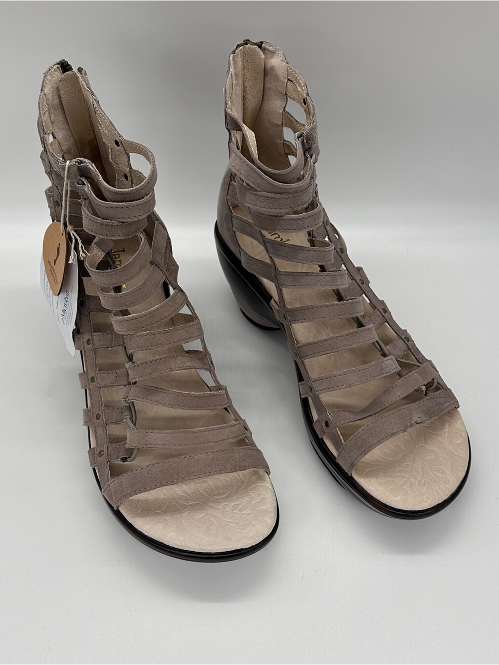 NEW Beige Strappy Gladiator Wedge Sandals
